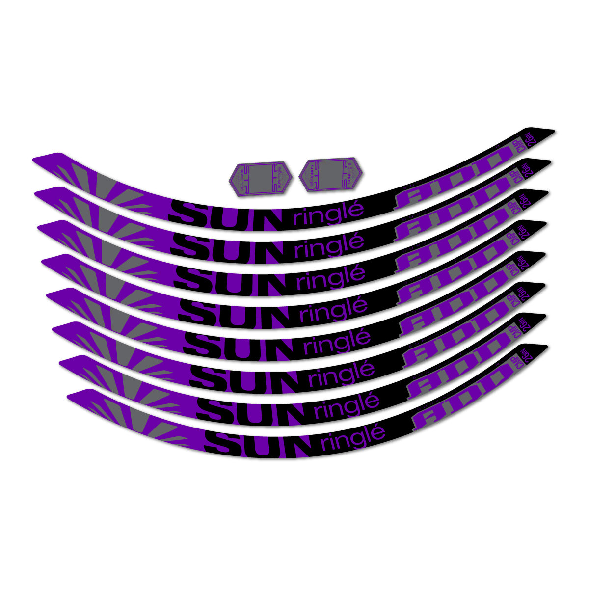 Compatible Stickers for Sun Ringle ADD Comp 2017-2018, Mountain Wheel 26" vinyl decals - Violet