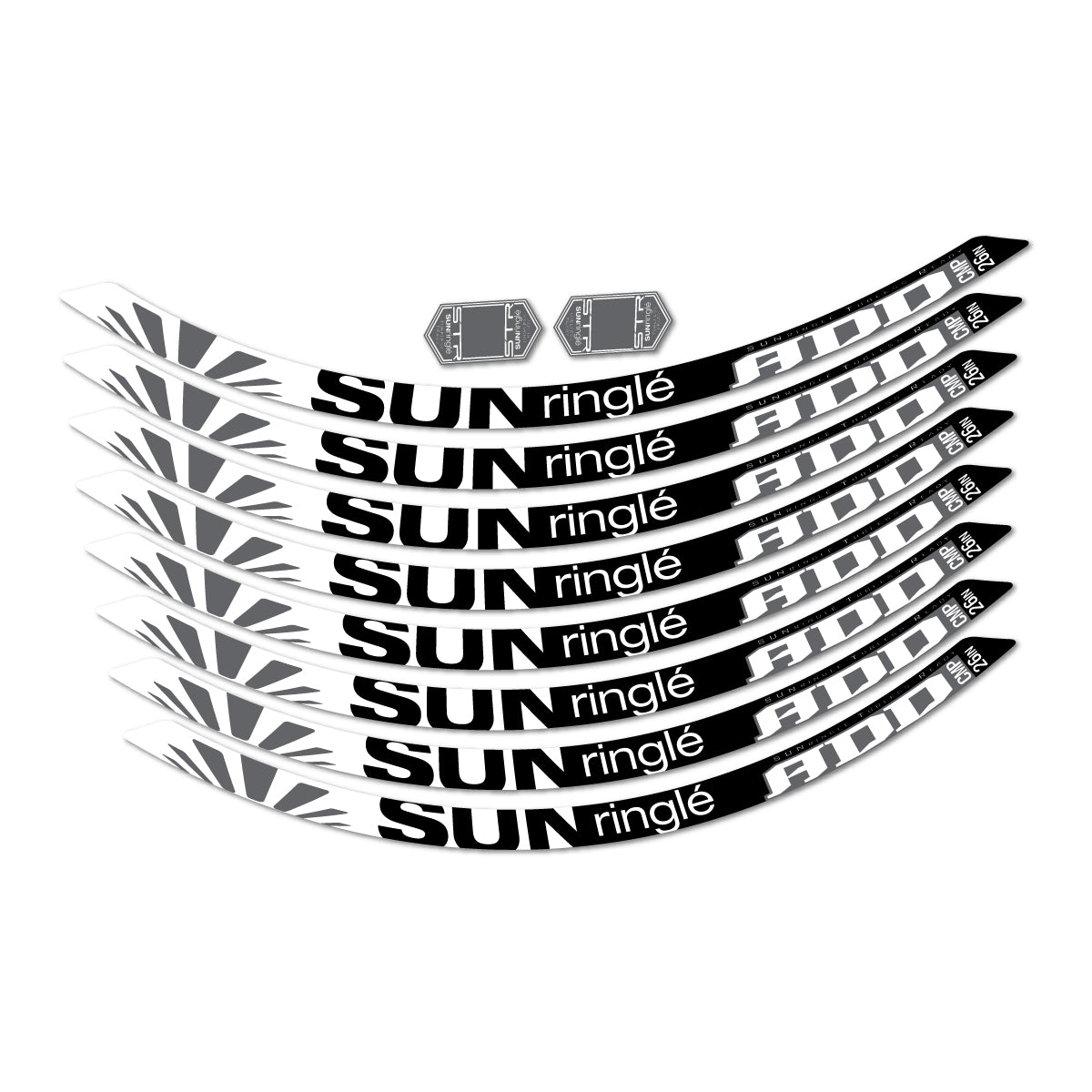 Compatible Stickers for Sun Ringle ADD Comp 2017-2018, Mountain Wheel 26" vinyl decals - White
