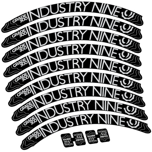 Light Silver decal for Industry Nine Grade 300 27 5 MTB wheel – bike sticker vinyl