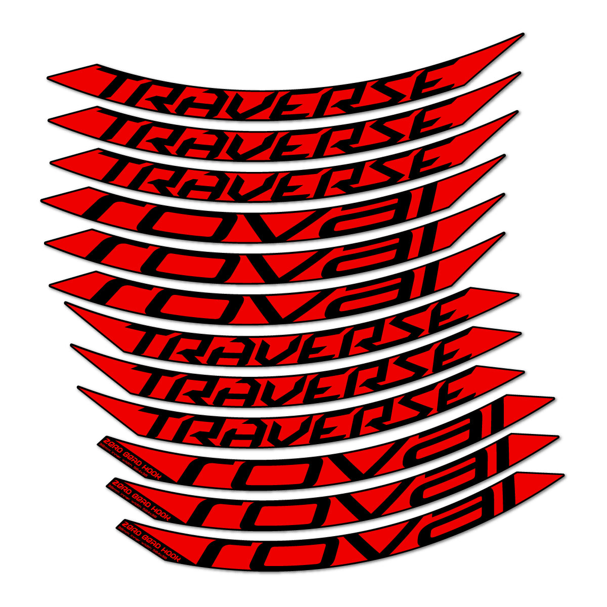 Compatible Stickers for Roval Traverse 38 Alloy 2016-2018, Mountain Wheel 27.5" vinyl decals - Red