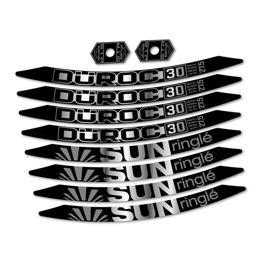 Chrome Silver decal for Sun Ringle Duroc 30 2017-2018 MTB wheel 27.5" – bike sticker vinyl