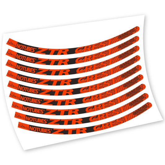 Orange Neon decal for Notubes ZTR Crest 26 MTB wheel – bike sticker vinyl
