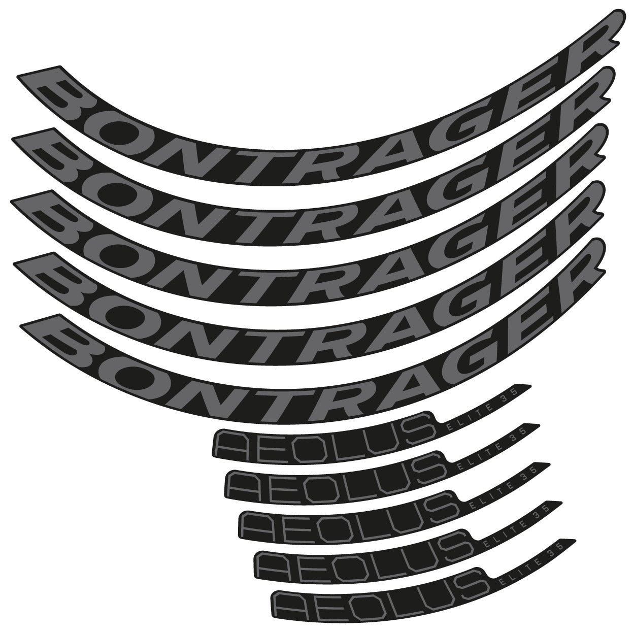 Aufkleber Bontrager Aeolus Elite 35 Ver.2, Rennradrad 35 mm, Fahrradaufkleber Vinyl