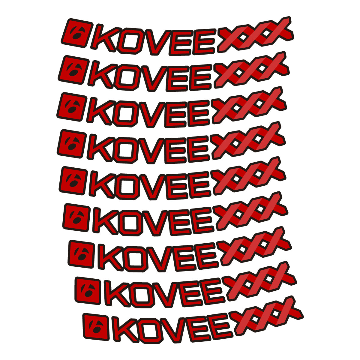 Medium Red decal for Bontrager Kovee XXX MTB wheel 29" – bike sticker vinyl