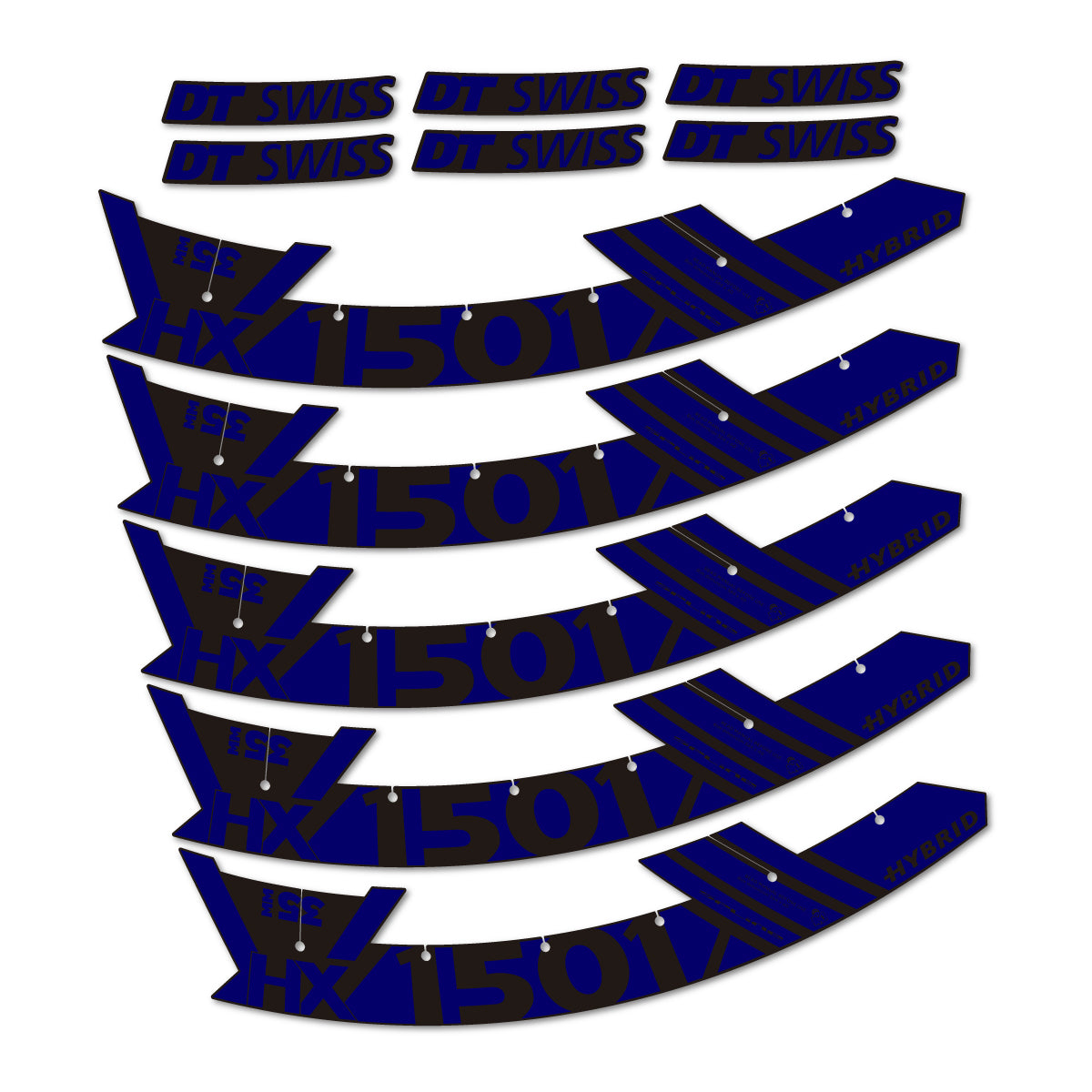 Stickers for DT Swiss HX1501 35 Hybrid, Mountain Wheel 29" vinyl decals - Scandinavian Blue