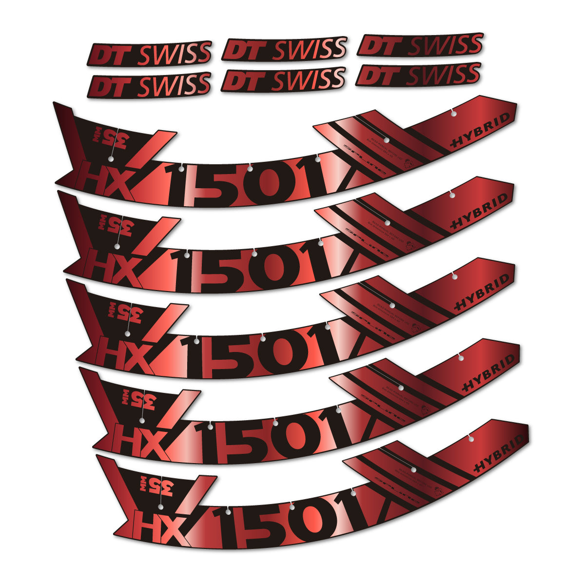 Stickers for DT Swiss HX1501 35 Hybrid, Mountain Wheel 29" vinyl decals - Copper