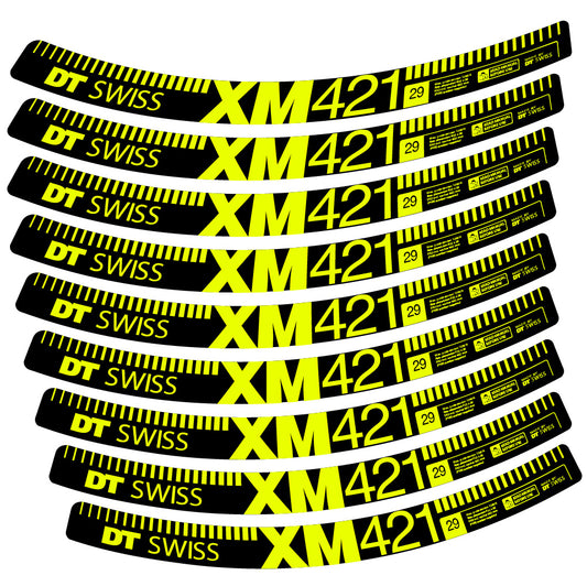 Neon Yellow decal for DT Swiss XM421 MTB wheel 29" – bike sticker vinyl