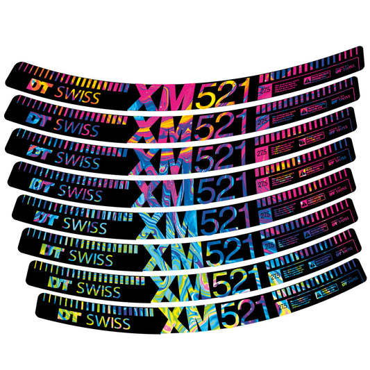 Psychedelic Rainbow decal for DT Swiss XM521 MTB wheel 29" – bike sticker vinyl