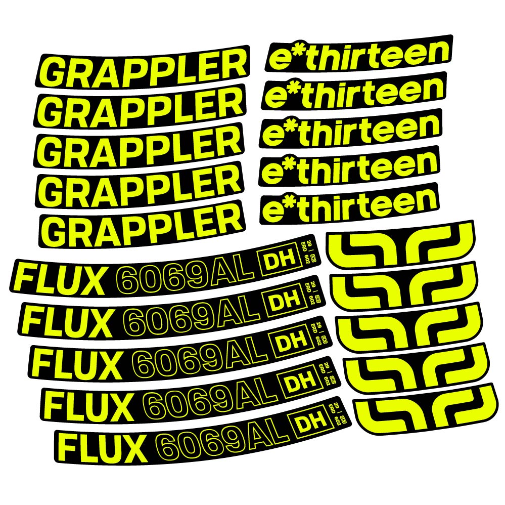 Aufkleber E-Thirteen Grappler Flux Alloy Downhill, MTB-Rad 29, Fahrradaufkleber Vinyl