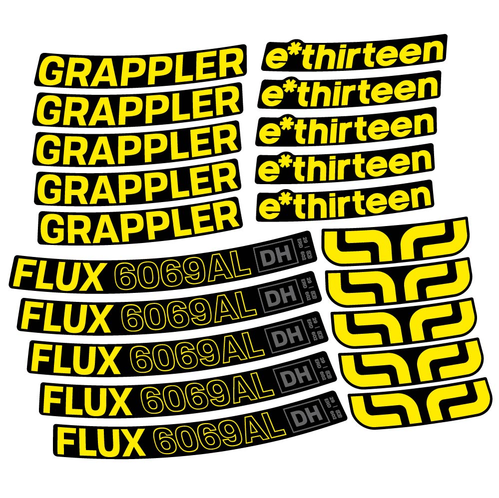 Aufkleber E-Thirteen Grappler Flux Alloy Downhill, MTB-Rad 29, Fahrradaufkleber Vinyl