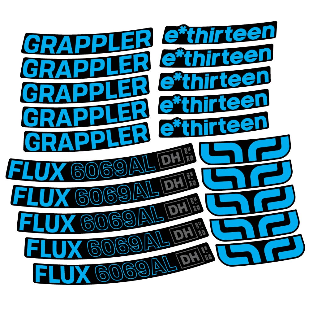 Aufkleber E-Thirteen Grappler Flux Alloy Downhill, MTB-Rad 29, Fahrradaufkleber Vinyl
