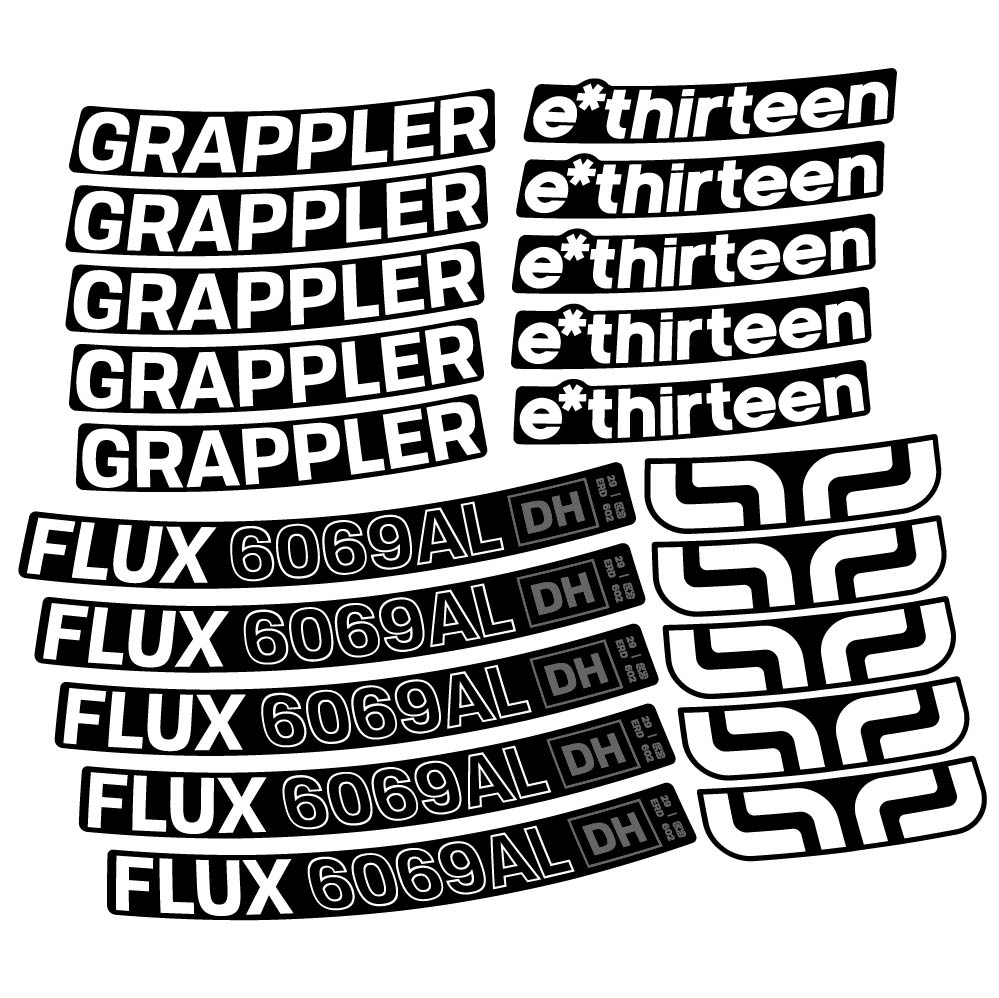 Aufkleber E-Thirteen Grappler Flux Alloy Downhill, MTB-Rad 29, Fahrradaufkleber Vinyl