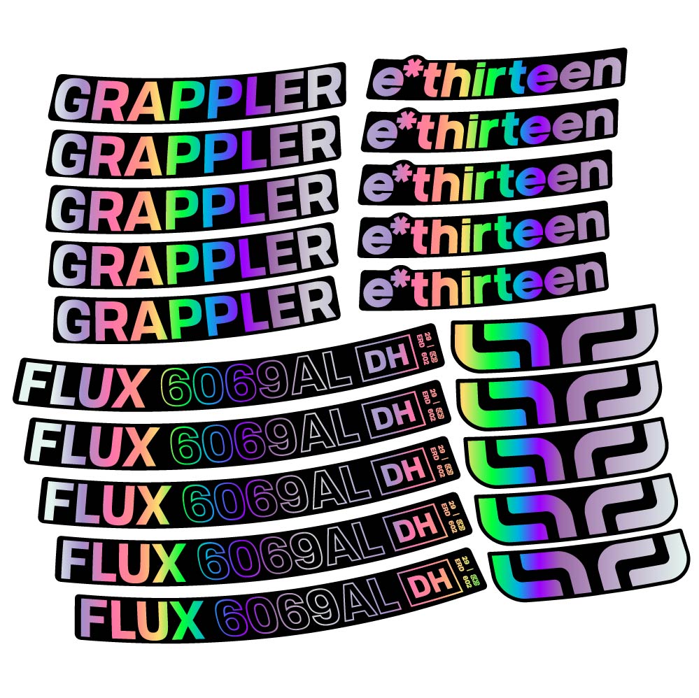 Aufkleber E-Thirteen Grappler Flux Alloy Downhill, MTB-Rad 29, Fahrradaufkleber Vinyl