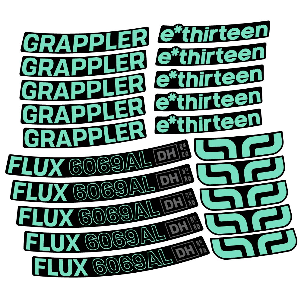 Aufkleber E-Thirteen Grappler Flux Alloy Downhill, MTB-Rad 29, Fahrradaufkleber Vinyl