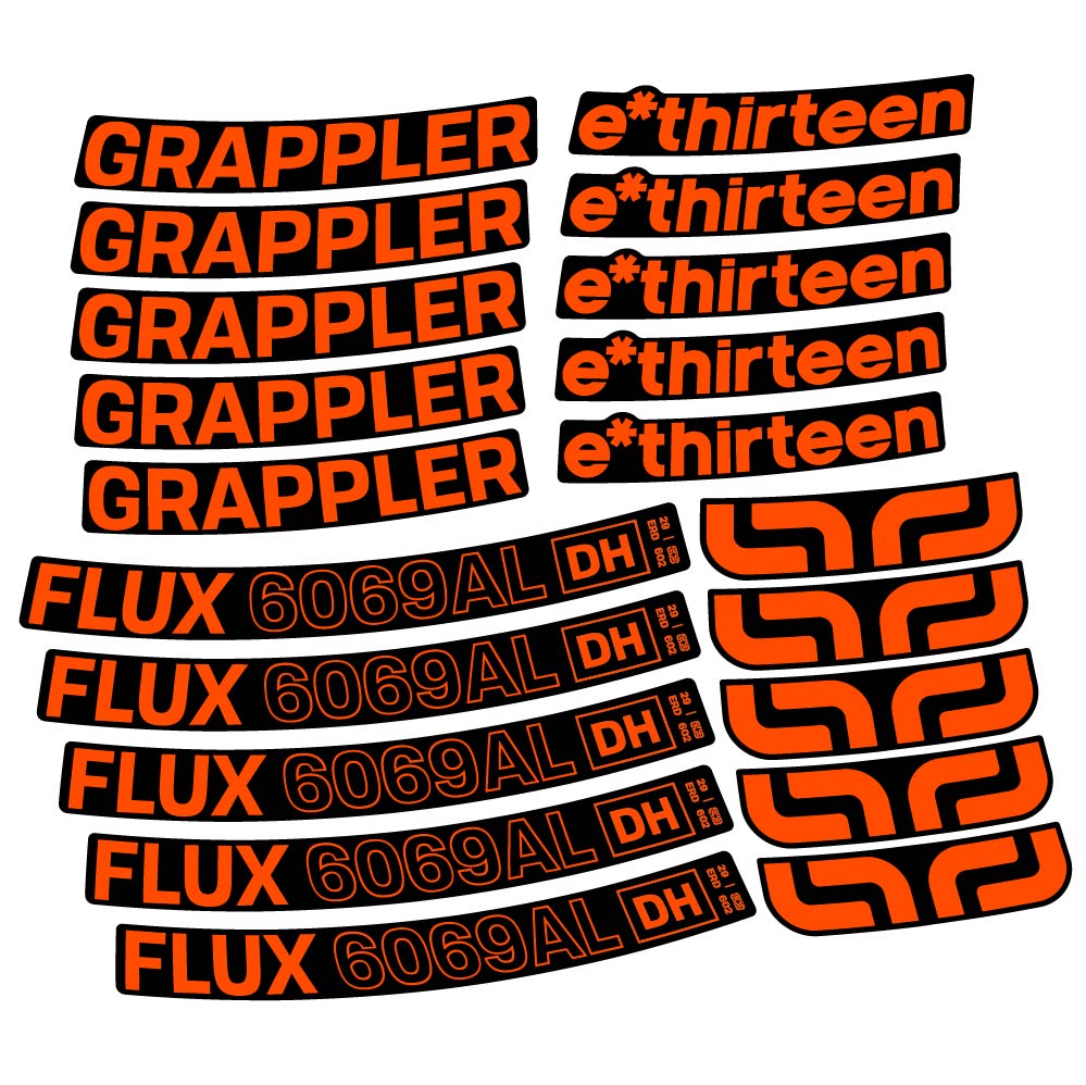 Aufkleber E-Thirteen Grappler Flux Alloy Downhill, MTB-Rad 29, Fahrradaufkleber Vinyl