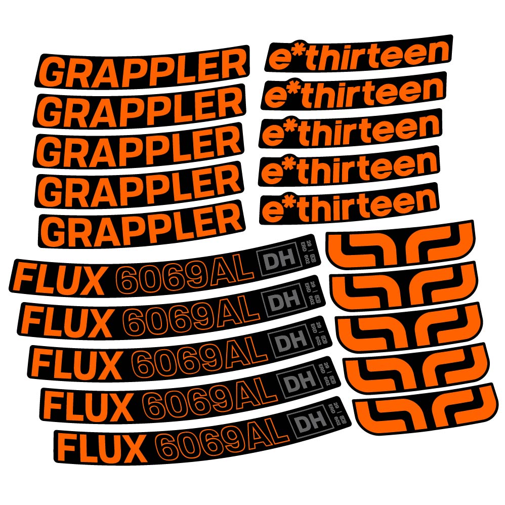 Aufkleber E-Thirteen Grappler Flux Alloy Downhill, MTB-Rad 29, Fahrradaufkleber Vinyl