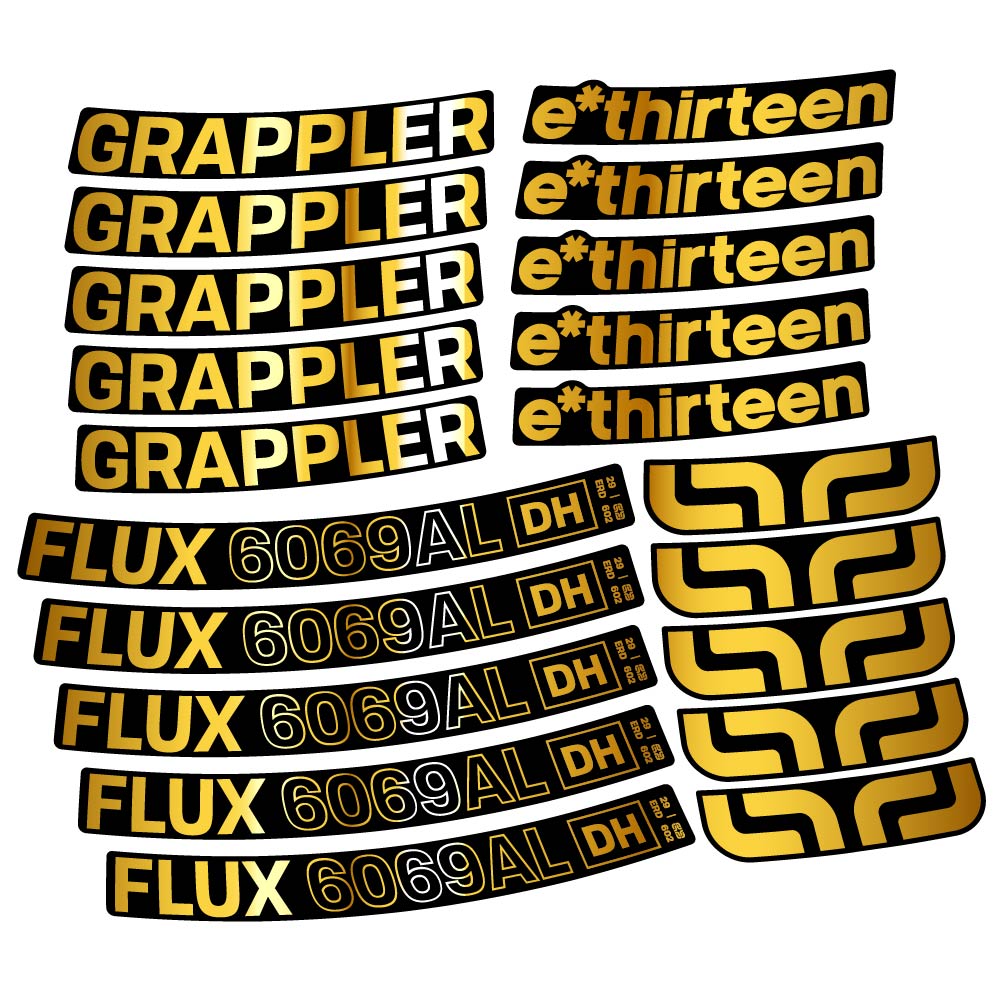 Aufkleber E-Thirteen Grappler Flux Alloy Downhill, MTB-Rad 29, Fahrradaufkleber Vinyl