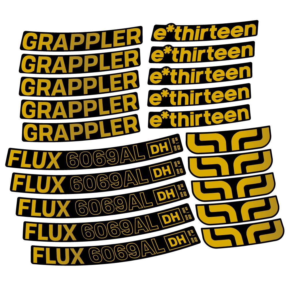 Aufkleber E-Thirteen Grappler Flux Alloy Downhill, MTB-Rad 29, Fahrradaufkleber Vinyl