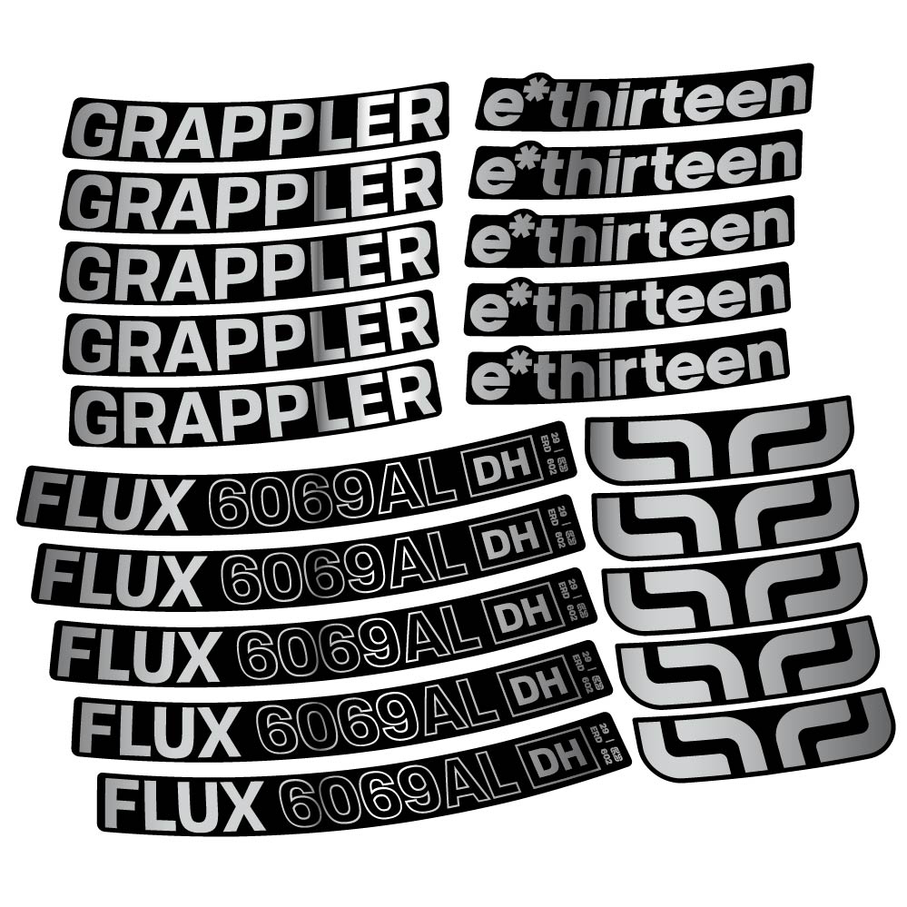 Aufkleber E-Thirteen Grappler Flux Alloy Downhill, MTB-Rad 29, Fahrradaufkleber Vinyl