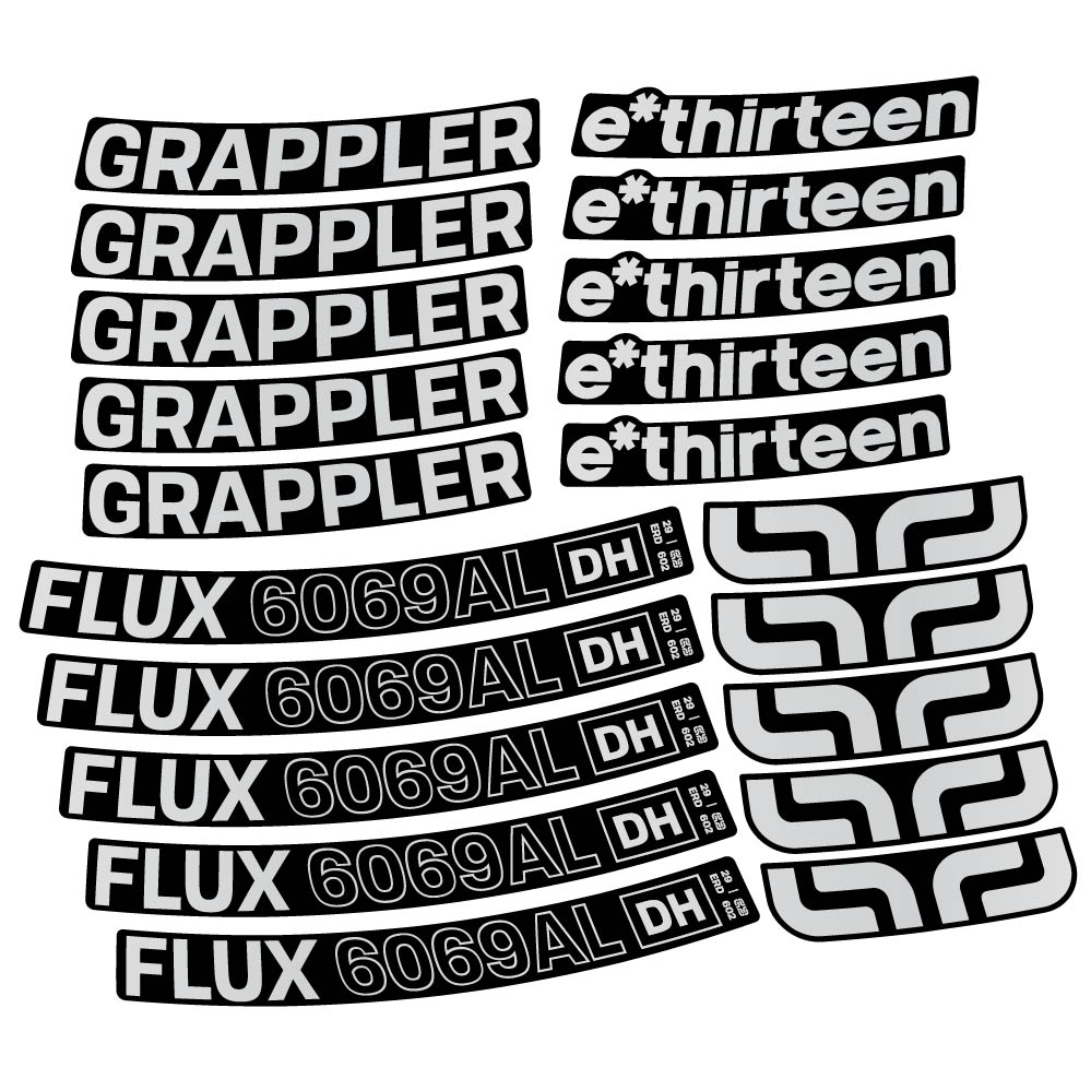 Aufkleber E-Thirteen Grappler Flux Alloy Downhill, MTB-Rad 29, Fahrradaufkleber Vinyl