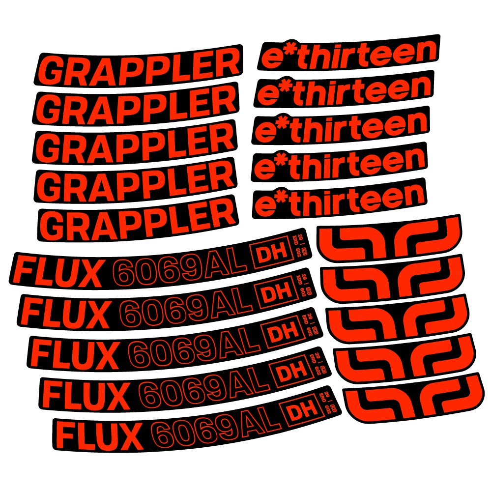 Aufkleber E-Thirteen Grappler Flux Alloy Downhill, MTB-Rad 29, Fahrradaufkleber Vinyl