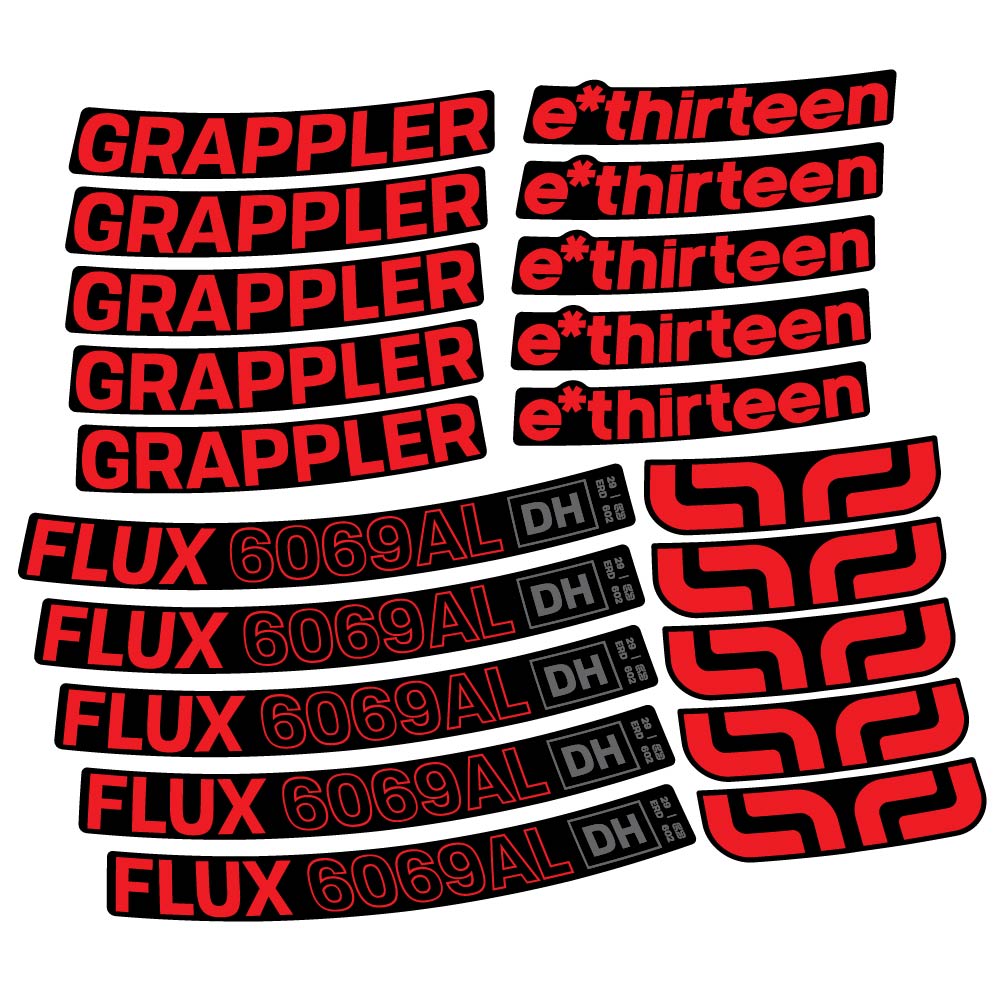 Aufkleber E-Thirteen Grappler Flux Alloy Downhill, MTB-Rad 29, Fahrradaufkleber Vinyl