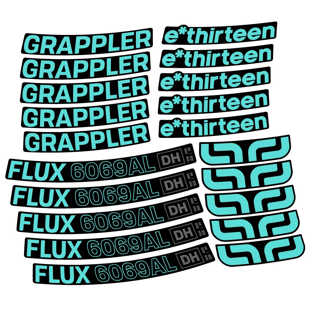 Aufkleber E-Thirteen Grappler Flux Alloy Downhill, MTB-Rad 29, Fahrradaufkleber Vinyl