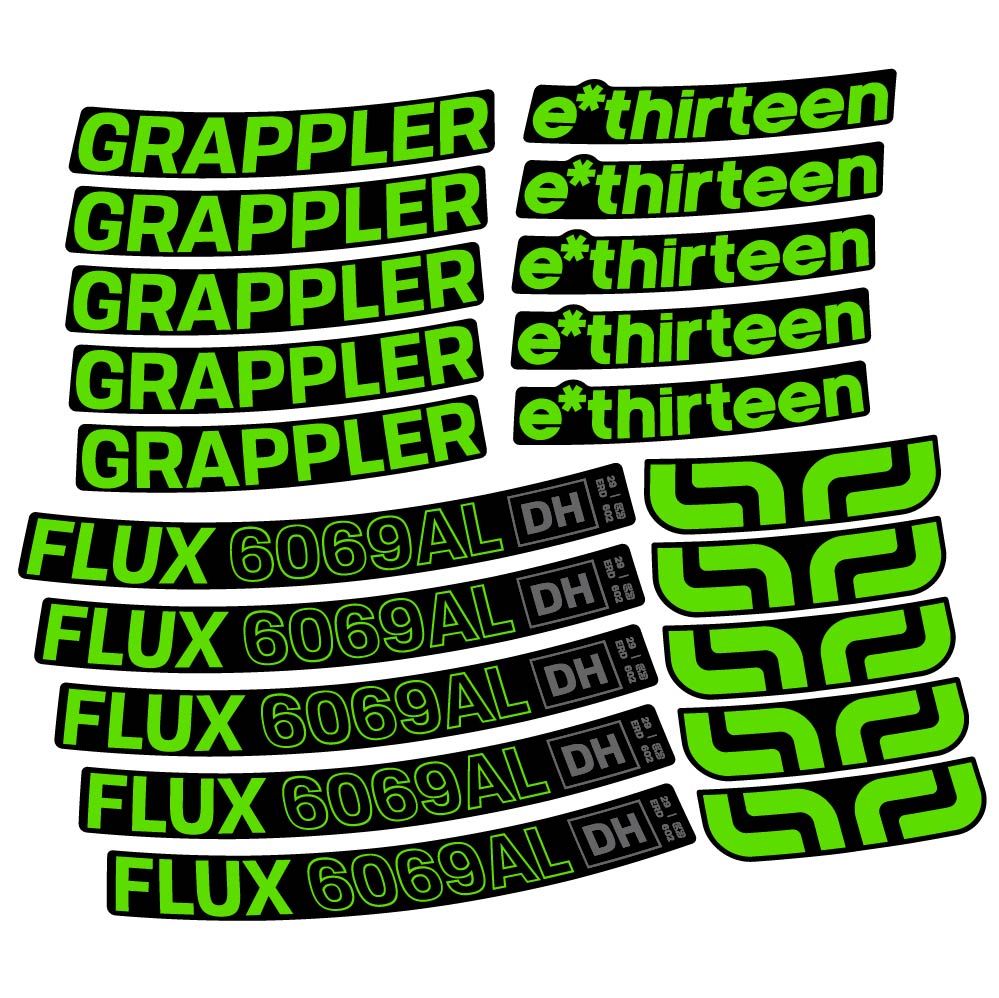 Aufkleber E-Thirteen Grappler Flux Alloy Downhill, MTB-Rad 29, Fahrradaufkleber Vinyl