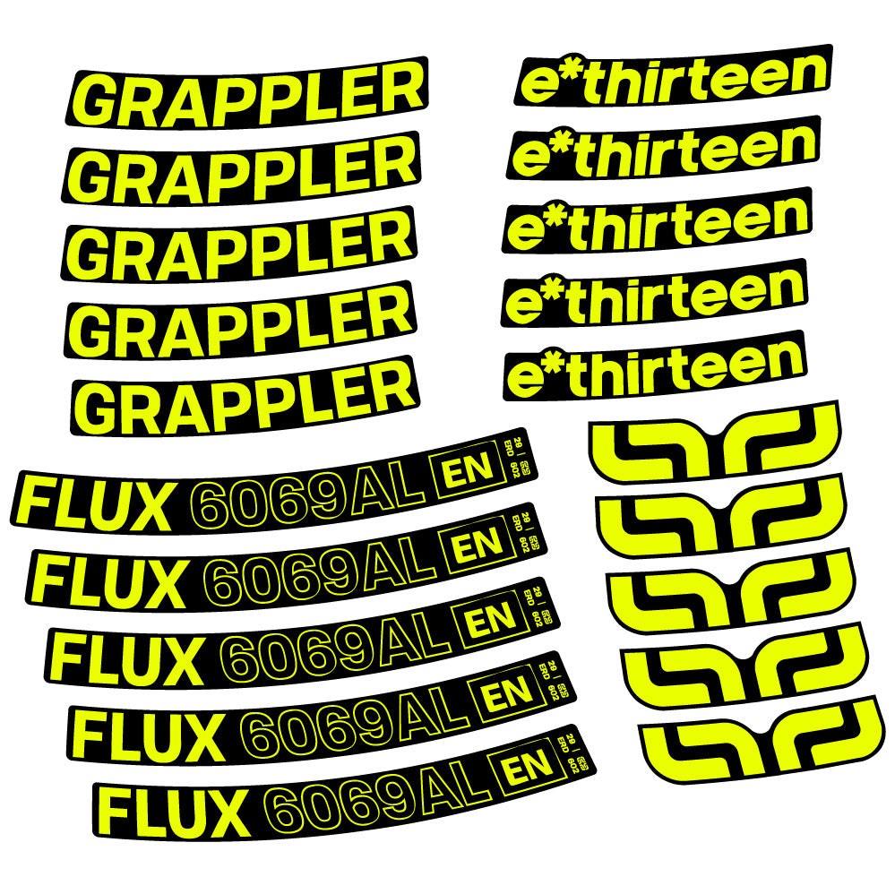 Aufkleber E-Thirteen Grappler Flux Alloy, MTB-Rad 29, Fahrradaufkleber Vinyl