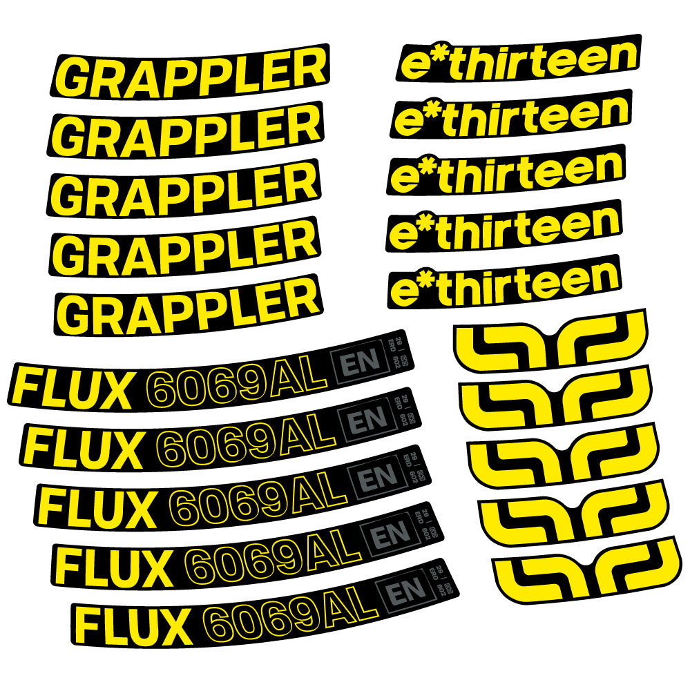 Aufkleber E-Thirteen Grappler Flux Alloy, MTB-Rad 29, Fahrradaufkleber Vinyl