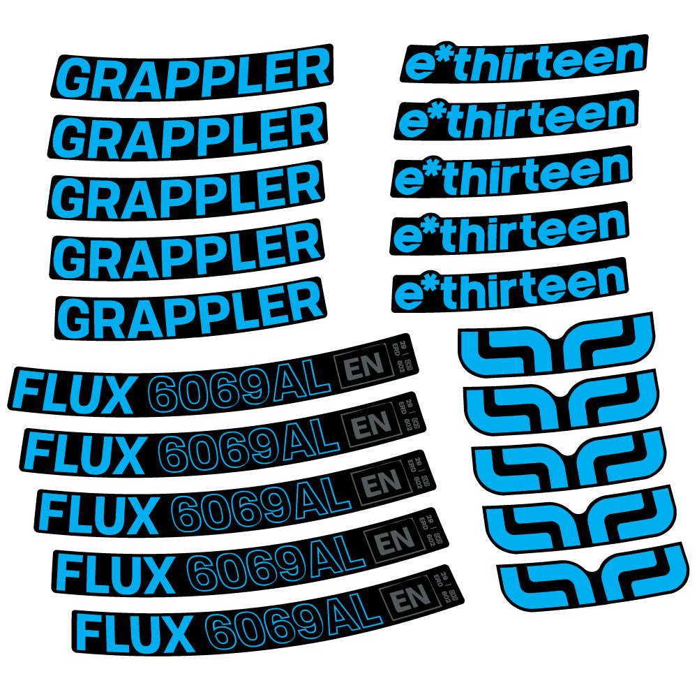 Aufkleber E-Thirteen Grappler Flux Alloy, MTB-Rad 29, Fahrradaufkleber Vinyl