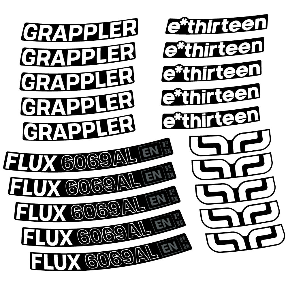 Aufkleber E-Thirteen Grappler Flux Alloy, MTB-Rad 29, Fahrradaufkleber Vinyl