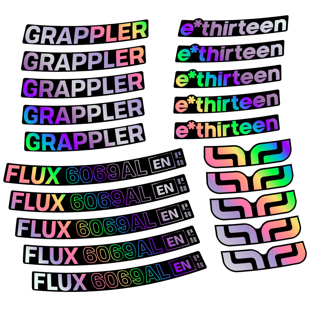 Aufkleber E-Thirteen Grappler Flux Alloy, MTB-Rad 29, Fahrradaufkleber Vinyl
