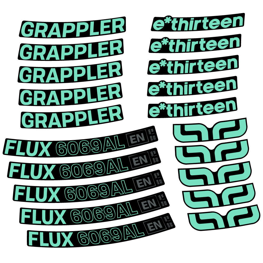 Aufkleber E-Thirteen Grappler Flux Alloy, MTB-Rad 29, Fahrradaufkleber Vinyl