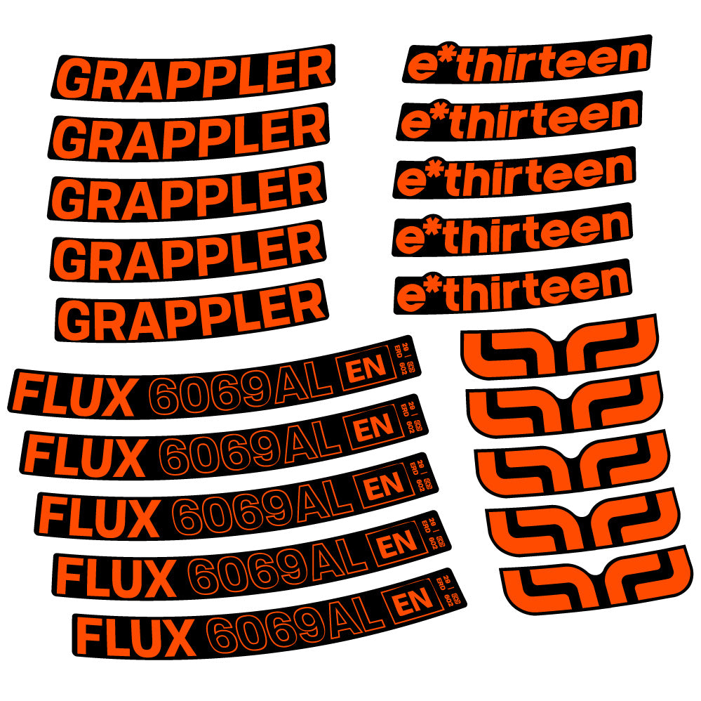 Aufkleber E-Thirteen Grappler Flux Alloy, MTB-Rad 29, Fahrradaufkleber Vinyl