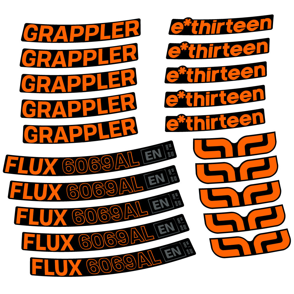 Aufkleber E-Thirteen Grappler Flux Alloy, MTB-Rad 29, Fahrradaufkleber Vinyl