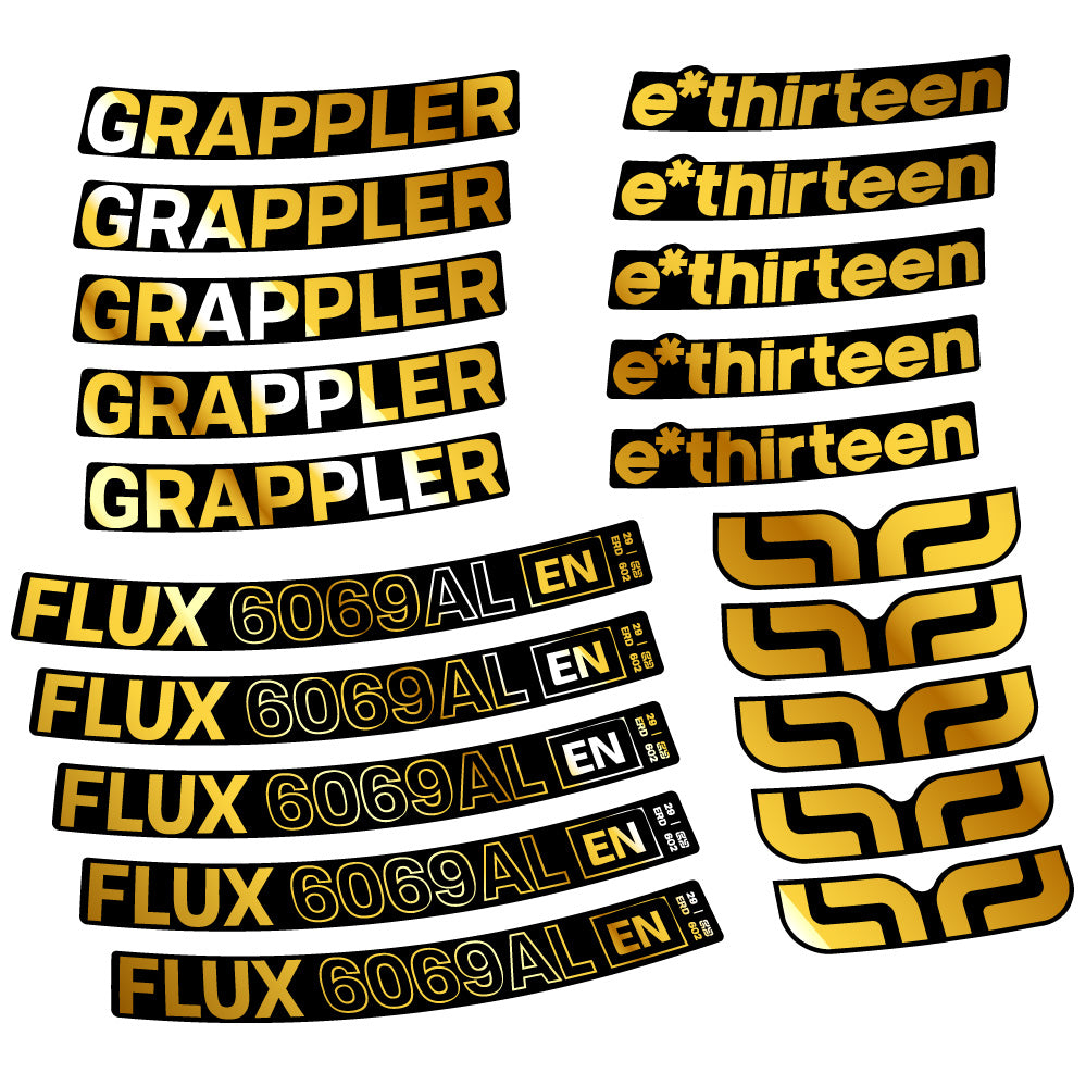 Aufkleber E-Thirteen Grappler Flux Alloy, MTB-Rad 29, Fahrradaufkleber Vinyl