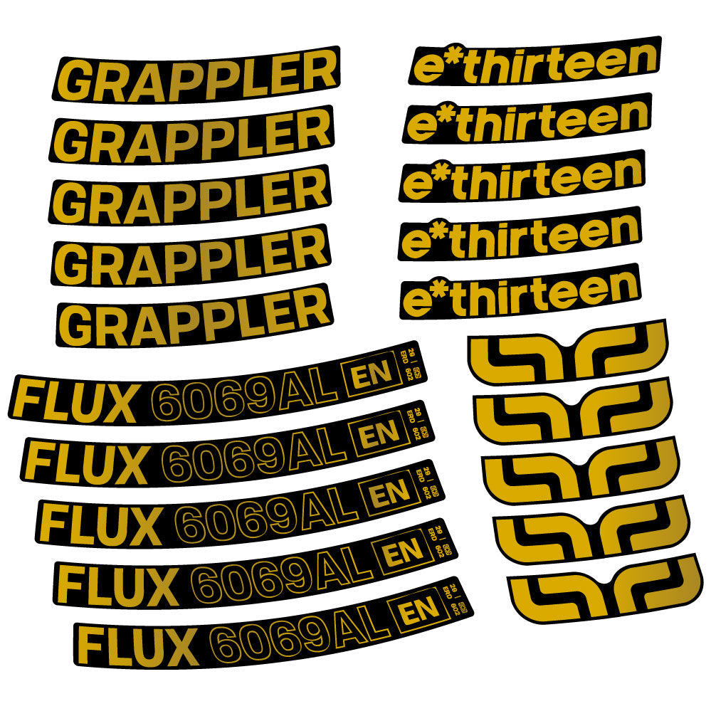 Aufkleber E-Thirteen Grappler Flux Alloy, MTB-Rad 29, Fahrradaufkleber Vinyl