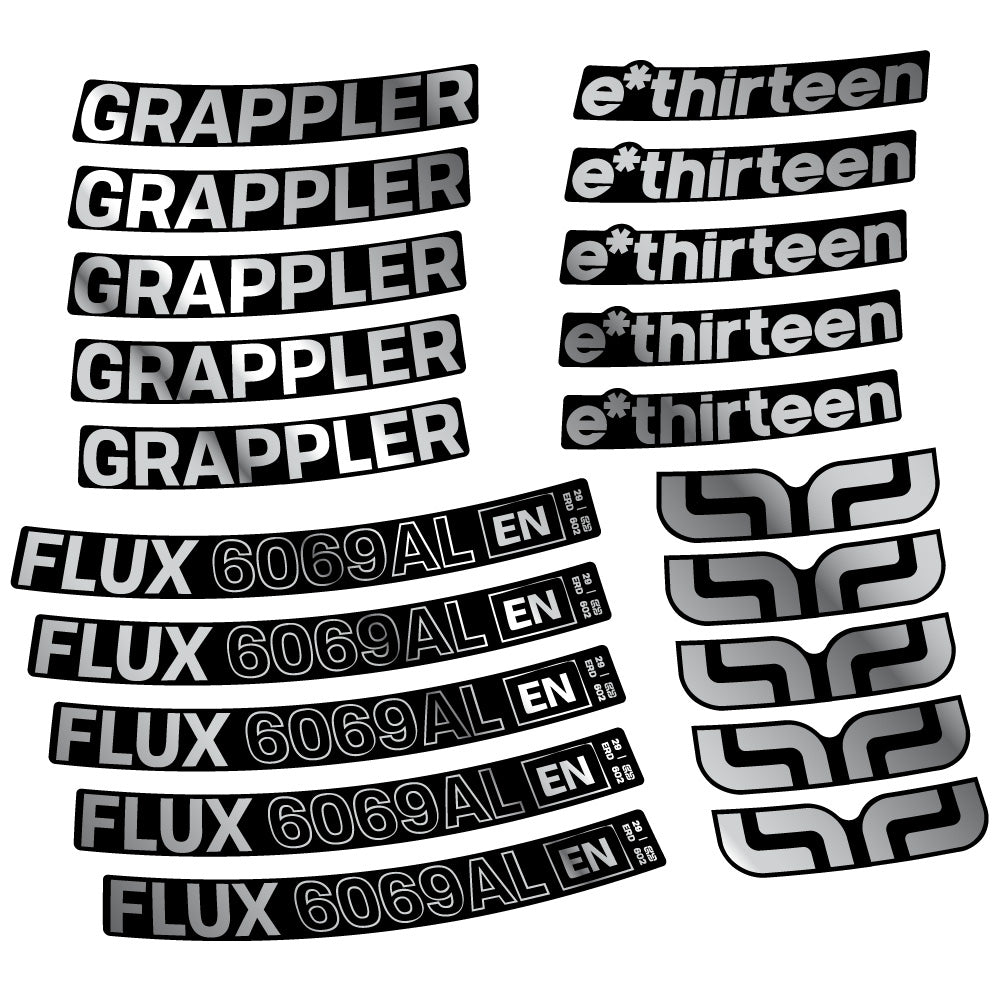 Aufkleber E-Thirteen Grappler Flux Alloy, MTB-Rad 29, Fahrradaufkleber Vinyl