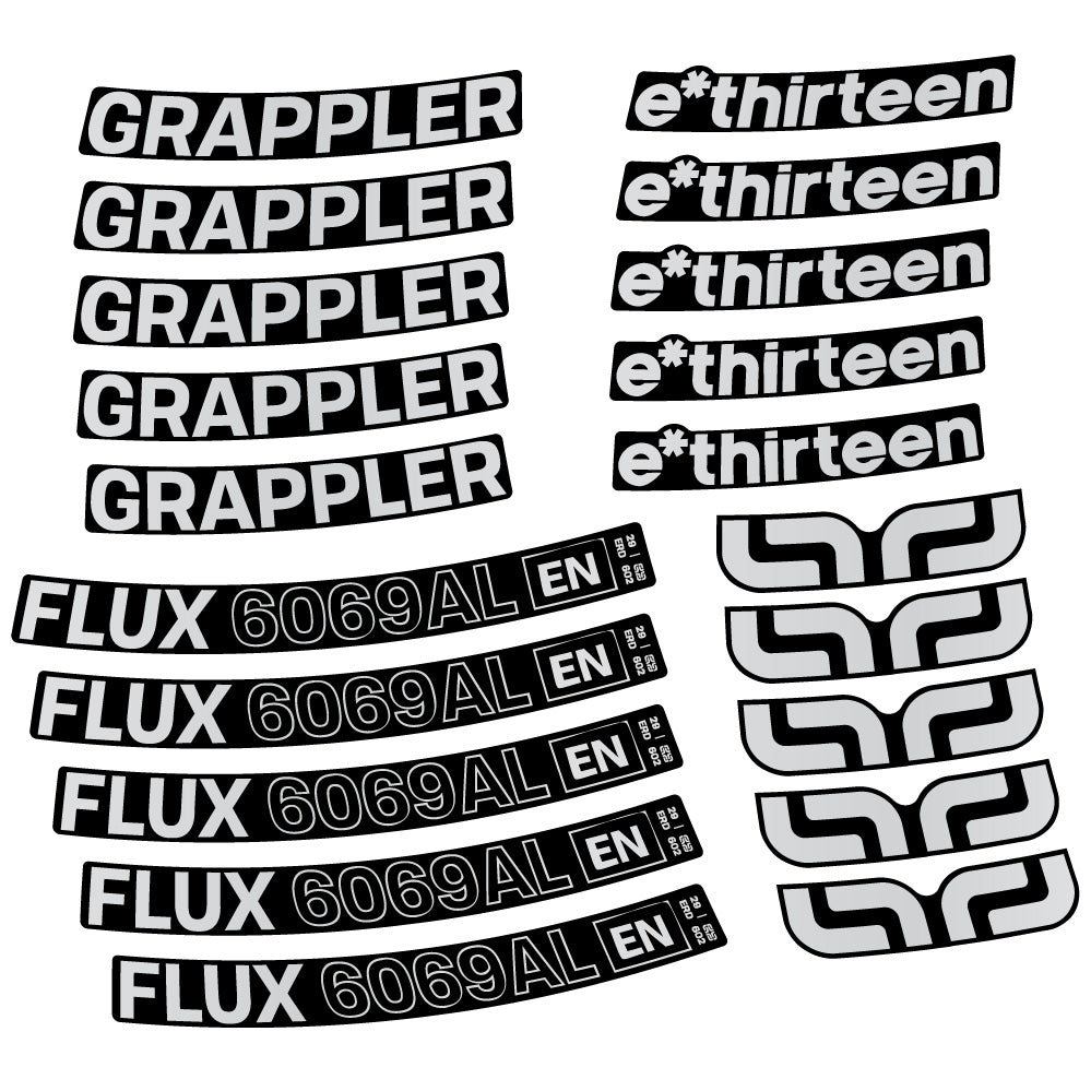 Aufkleber E-Thirteen Grappler Flux Alloy, MTB-Rad 29, Fahrradaufkleber Vinyl