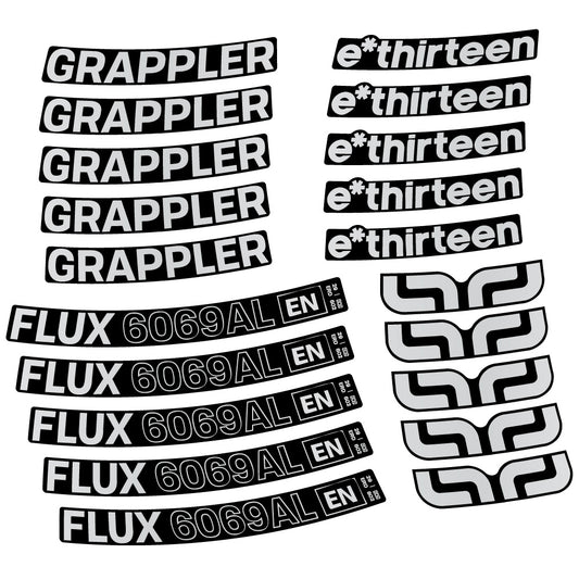 Light Silver decal for E-Thirteen Grappler Flux Alloy MTB wheel 29" – bike sticker vinyl