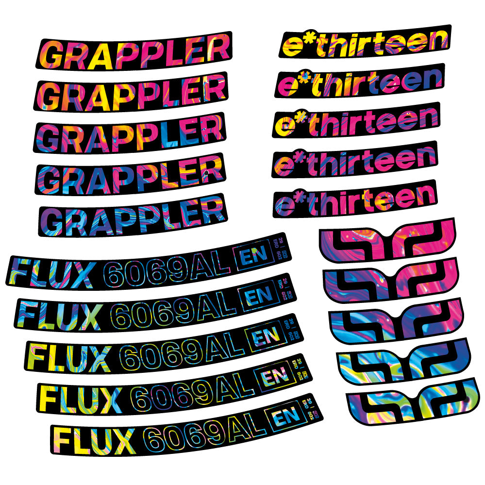 Aufkleber E-Thirteen Grappler Flux Alloy, MTB-Rad 29, Fahrradaufkleber Vinyl