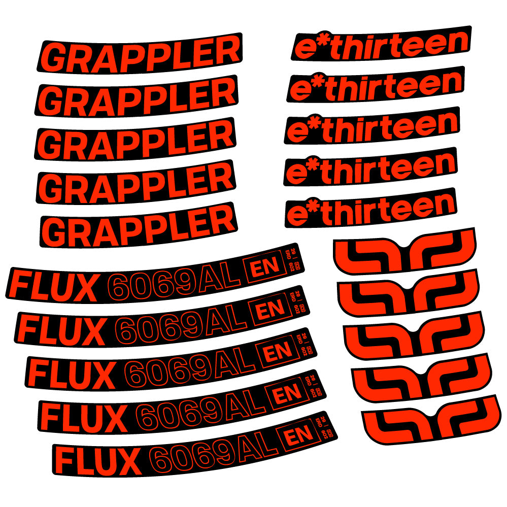 Aufkleber E-Thirteen Grappler Flux Alloy, MTB-Rad 29, Fahrradaufkleber Vinyl