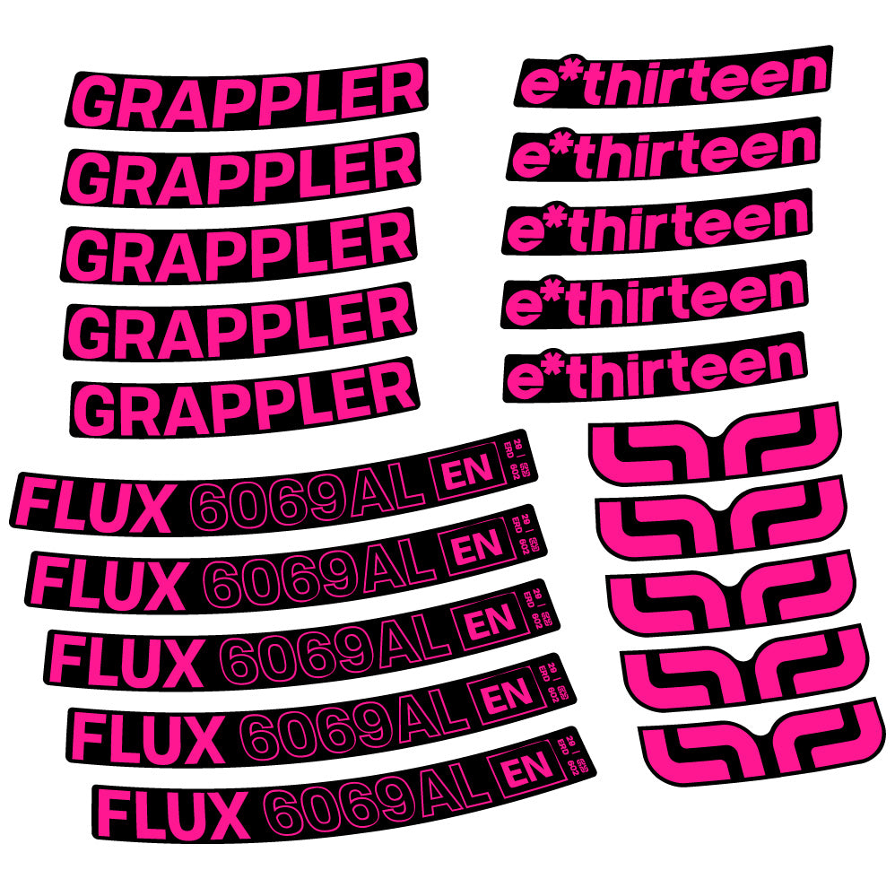 Aufkleber E-Thirteen Grappler Flux Alloy, MTB-Rad 29, Fahrradaufkleber Vinyl