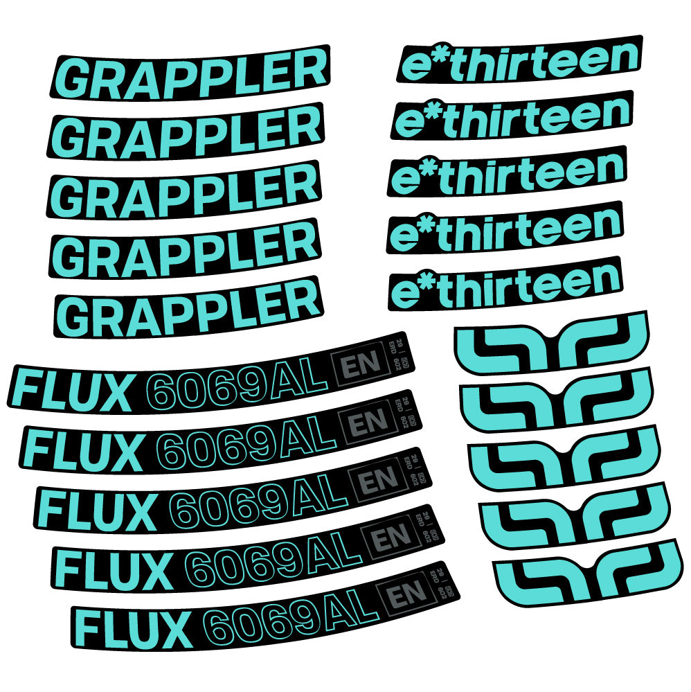 Aufkleber E-Thirteen Grappler Flux Alloy, MTB-Rad 29, Fahrradaufkleber Vinyl