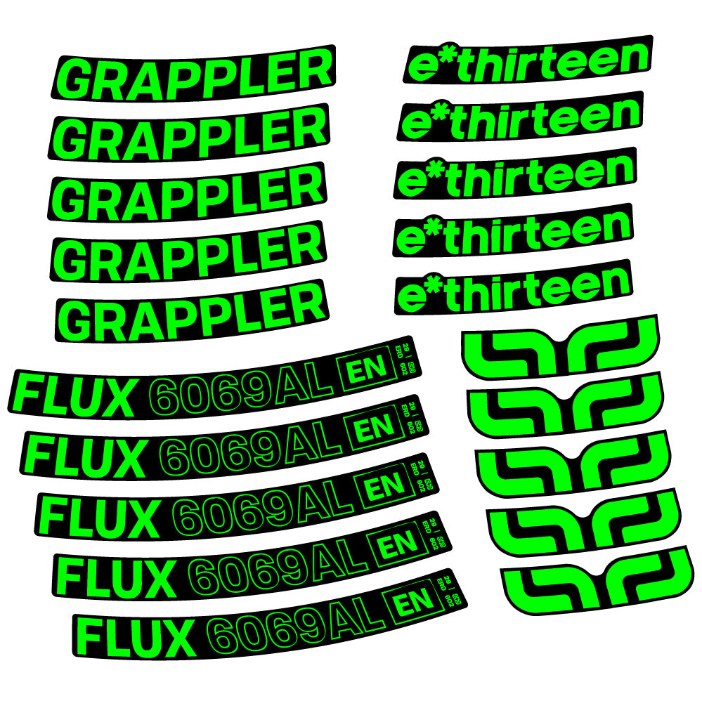 Aufkleber E-Thirteen Grappler Flux Alloy, MTB-Rad 29, Fahrradaufkleber Vinyl