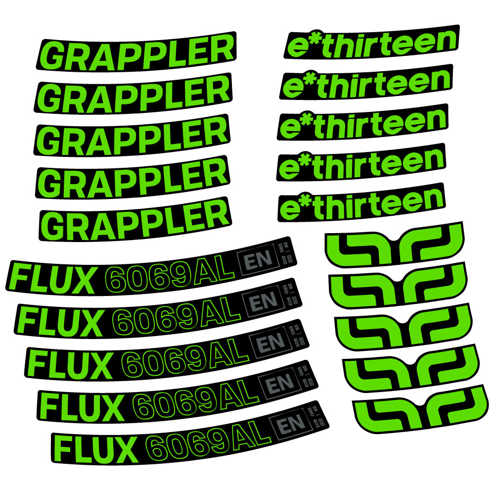 Aufkleber E-Thirteen Grappler Flux Alloy, MTB-Rad 29, Fahrradaufkleber Vinyl
