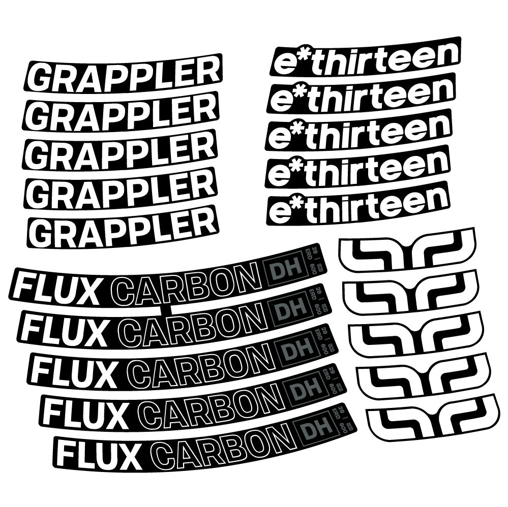 Aufkleber E-Thirteen Grappler Flux Carbon, MTB-Rad 29, Fahrradaufkleber Vinyl