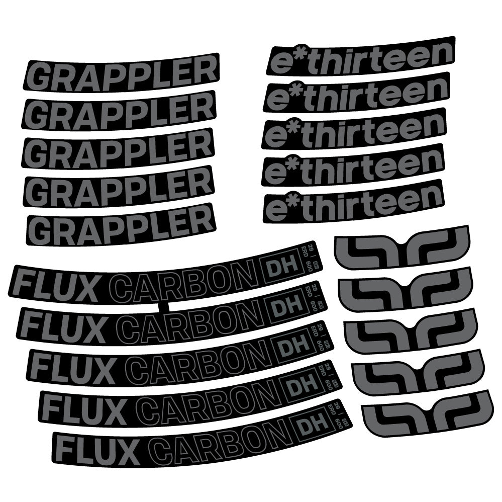 Aufkleber E-Thirteen Grappler Flux Carbon, MTB-Rad 29, Fahrradaufkleber Vinyl