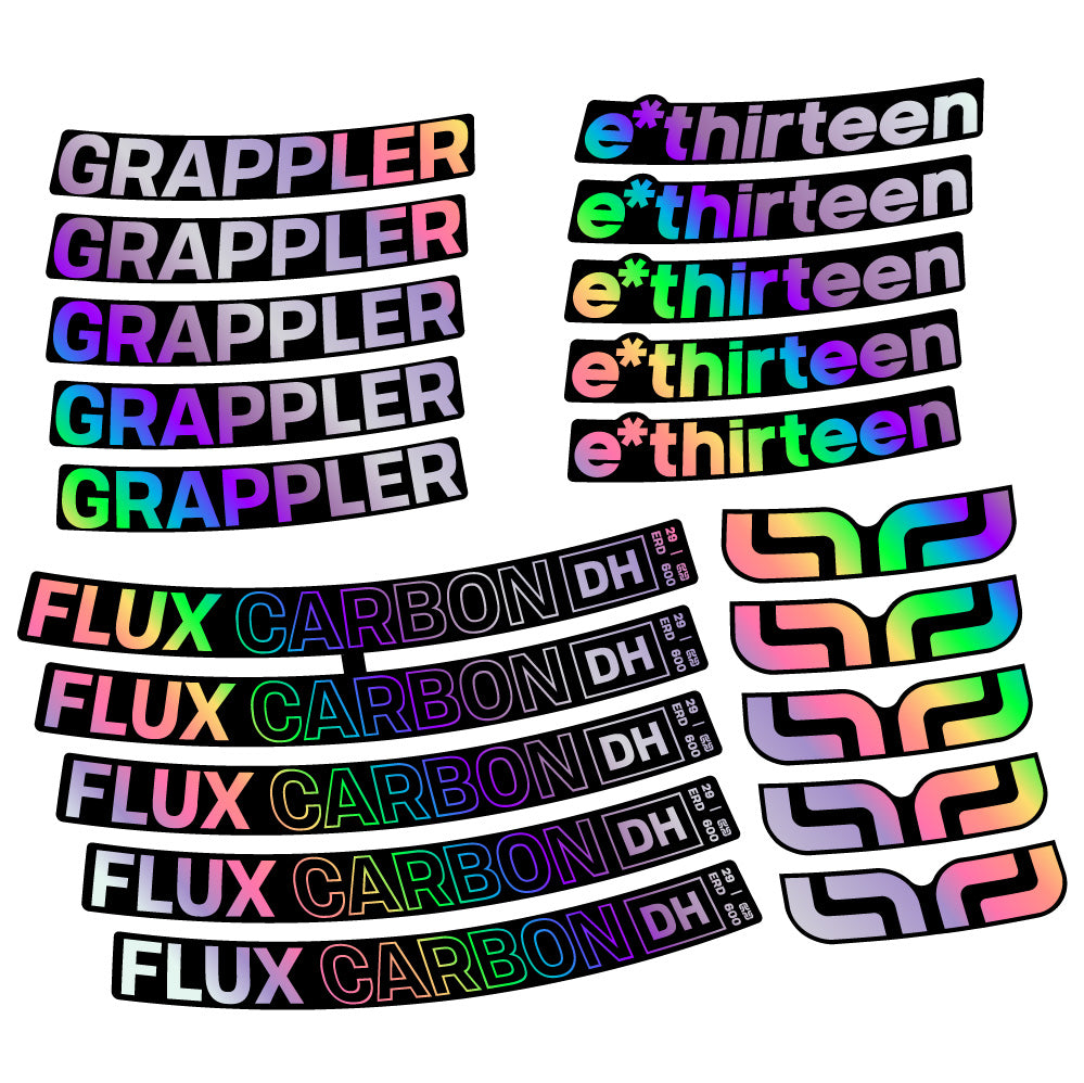 Aufkleber E-Thirteen Grappler Flux Carbon, MTB-Rad 29, Fahrradaufkleber Vinyl